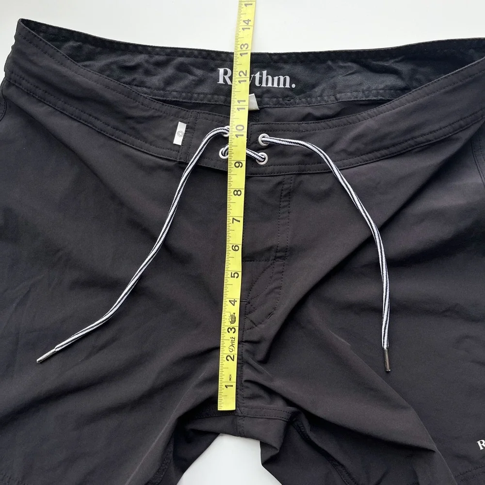 Rhythm Classic Stretch Trunk Board Shorts Black Mens 34